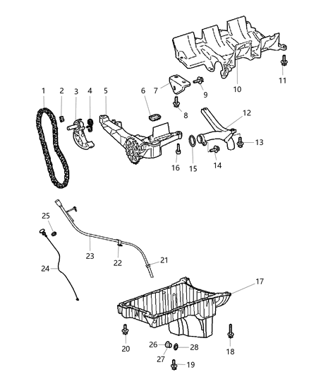 2007 Jeep Grand Cherokee Chain Guide Diagram for 5175524AA