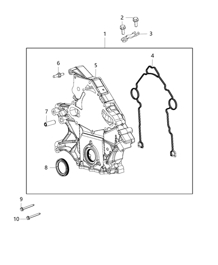 2011 Ram 3500 Cab Chassis Timing Case Cover Diagram 1 - Thumbnail