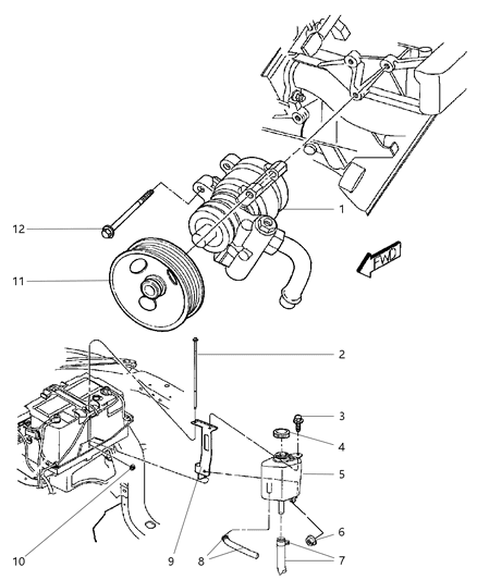 2002 Dodge Dakota Hose Power Steering Return Diagram for 52106713AB