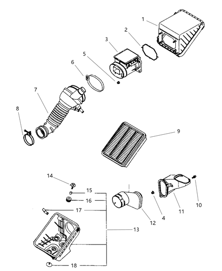 1997 Dodge Avenger Air Cleaner Diagram 2 - Thumbnail