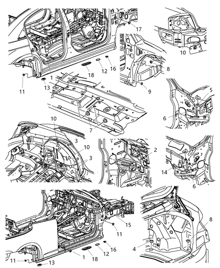 2012 Chrysler 200 Plug Cowl Side Diagram for 5155723AB