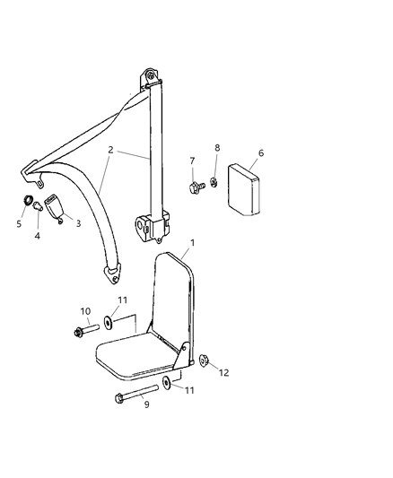 2008 Dodge Sprinter 2500 Lap & Shoulder Belt, Front Outer Diagram for 1HG34DX9AA