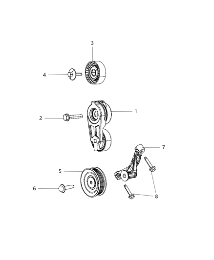 2011 Ram 3500 Cab Chassis Pulley & Related Parts Diagram 1 - Thumbnail