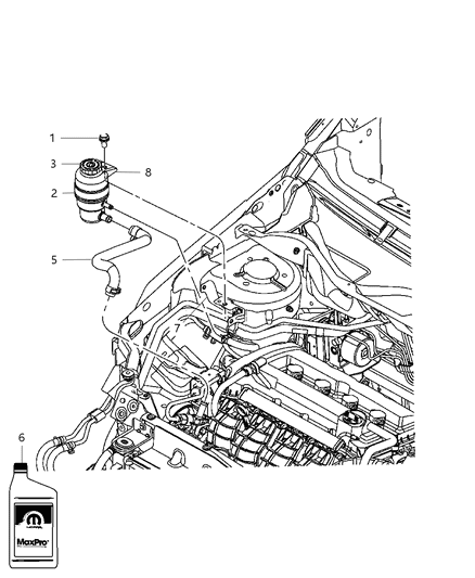 2011 Jeep Compass Reservoir Power Steering Fluid Diagram for 5272728AB