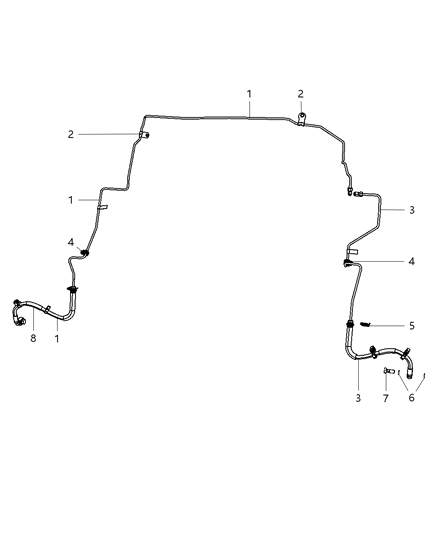 2008 Dodge Nitro Hydraulic Control Unit, Brake Tubes & Hoses, Front Diagram 2 - Thumbnail