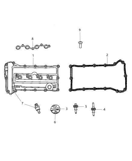 2009 Dodge Journey Cylinder Head & Cover Diagram 5 - Thumbnail