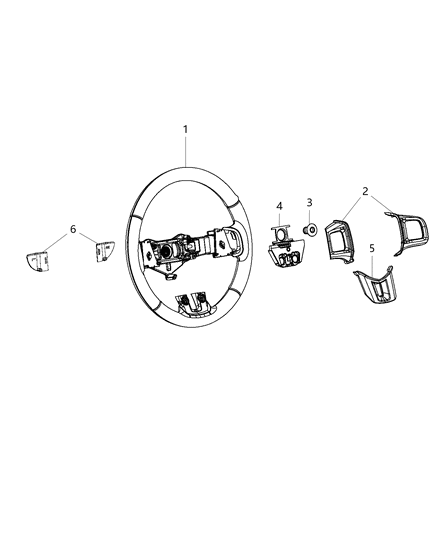 2016 Dodge Charger Wheel Steering Diagram for 6AD81JXPAA