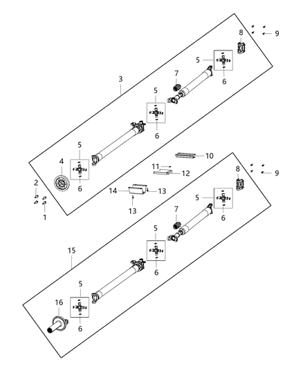 2017 Ram 3500 Pickup Shaft - Drive of Rear Axle; Differential And Drive Line Diagram 4 - Thumbnail