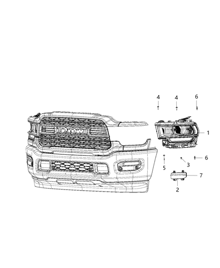 2019 Ram 5500 Lamps, Front Diagram 2 - Thumbnail