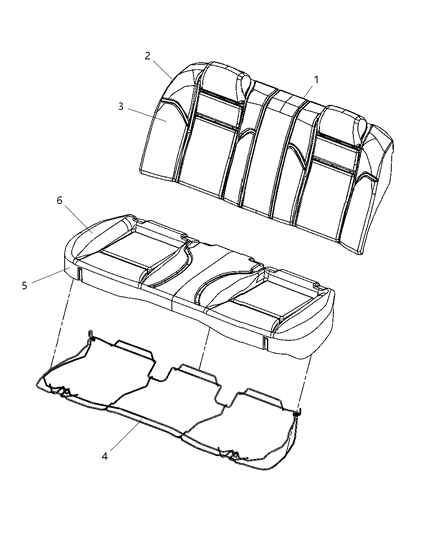 2006 Dodge Charger Armrest Rear Seat Center Diagram for 1ET501DDAA