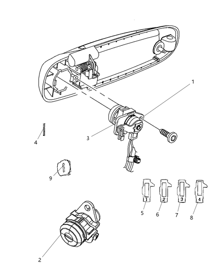 2008 Dodge Ram 4500 Front Door Lock Cylinders Diagram