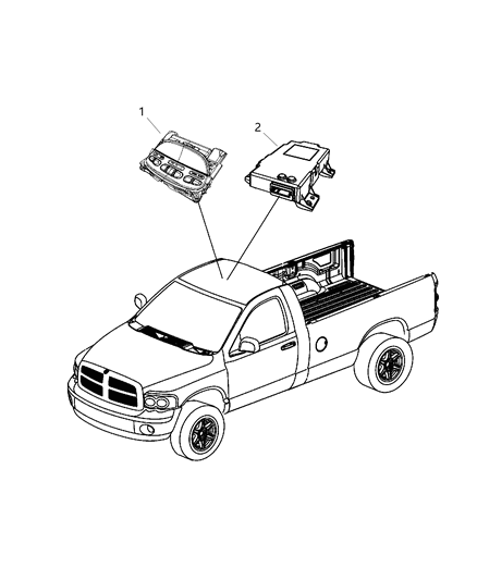 2014 Ram 3500 Pickup Modules, Overhead Diagram