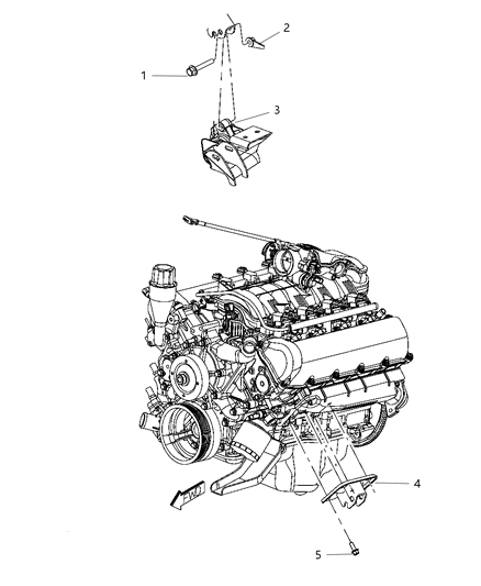 2009 Dodge Durango Engine Mounting Left Side Diagram 3 - Thumbnail