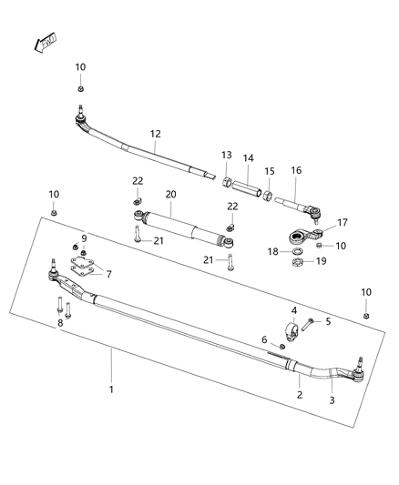 2016 Ram 3500 Cab Chassis(<10K lb.) Steering Linkage Diagram