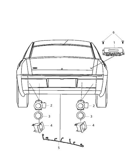 2015 Chrysler 300 Sensor Parking Assist Diagram for 5MK60KARAB