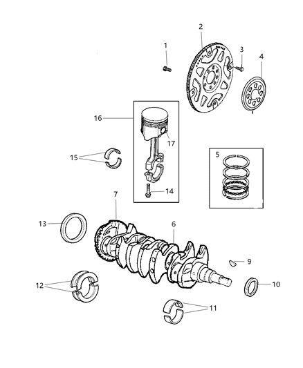 2004 Dodge Neon Piston Pin And Rod Diagram for 4884247AC