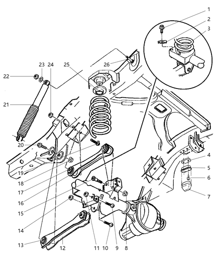 1998 Jeep Grand Cherokee Spring Upper Retainer Diagram for 52088398