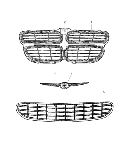 2003 Dodge Stratus Grille Radiator Diagram for WD49WS2AA