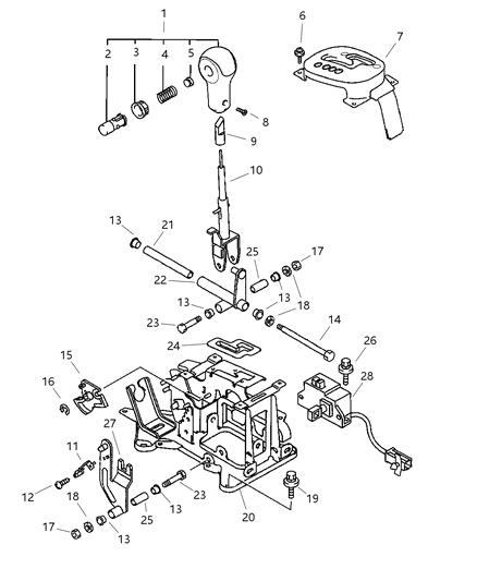 2005 Dodge Stratus Knob Gearshift Diagram for MR647709