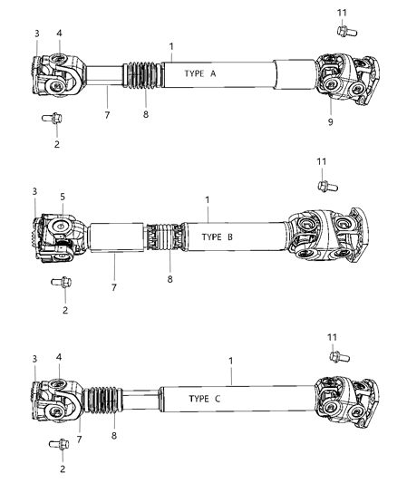 2009 Dodge Ram 3500 Pickup Shaft , Drive , Front Diagram 1 - Thumbnail