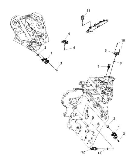 2007 Dodge Ram 3500 Pickup Sensors - Engine Diagram 2 - Thumbnail