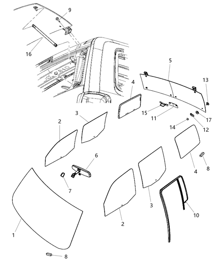 2009 Jeep Liberty Mirror Assembly Diagram for 4805332AD