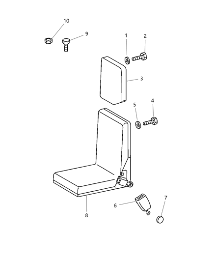 2004 Dodge Sprinter 3500 Front Seat - Attaching Parts Diagram 1 - Thumbnail