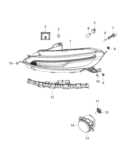 2014 Jeep Cherokee Socket, Front Diagram for 68226850AA