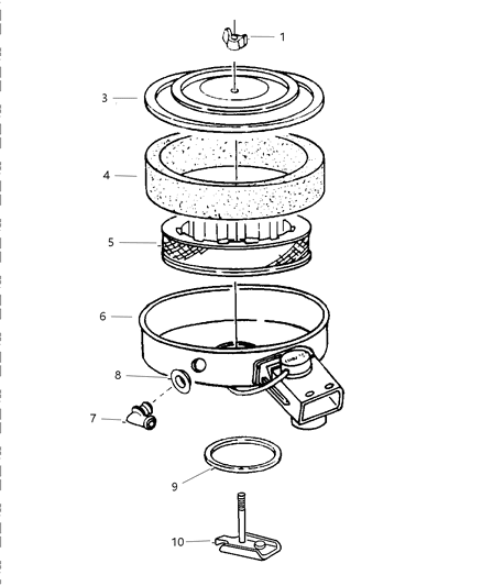 1997 Dodge Ram Wagon Bracket, Air Cleaner To Throttle Body Diagram for 53030692