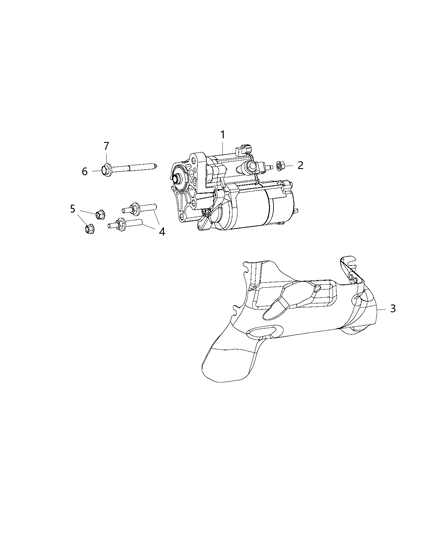 2015 Dodge Challenger Starter Engine Diagram for 68066177AA