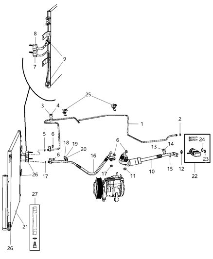 2012 Ram 1500 Line A/C Discharge Diagram for 68092246AB