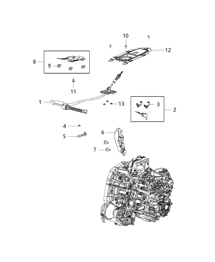 2015 Jeep Renegade Gear Shift Cable And Bracket of Automatic Transmission Diagram 2 - Thumbnail