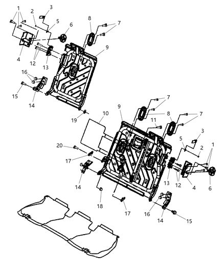 2006 Dodge Magnum Bezel Tether Diagram for 5142290AA