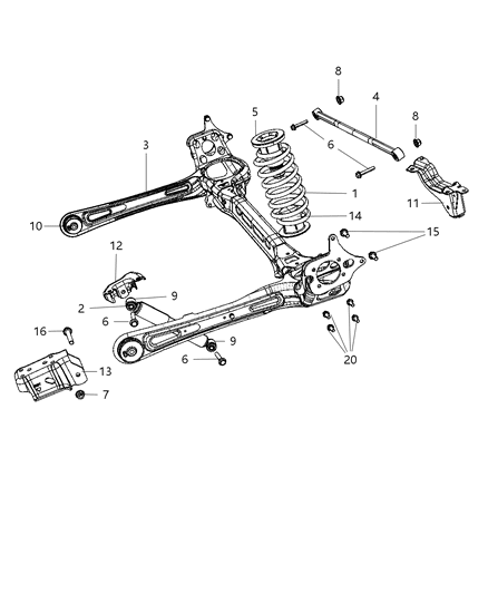 2009 Dodge Grand Caravan Bracket Shock Absorber Diagram for 4721663AA