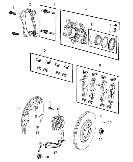 2021 Jeep Cherokee Sensor Wheel Speed Diagram for 68217205AC