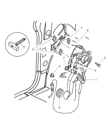 1999 Dodge Grand Caravan Parking Brake Control Diagram for 4683277