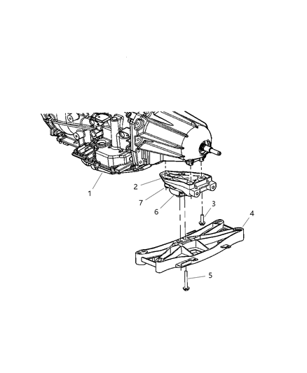 2005 Chrysler 300 Bracket Transmission Support Diagram for 4578064AC