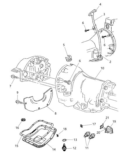 2002 Dodge Durango Case & Related Parts of Automatic Transmission Diagram 1 - Thumbnail