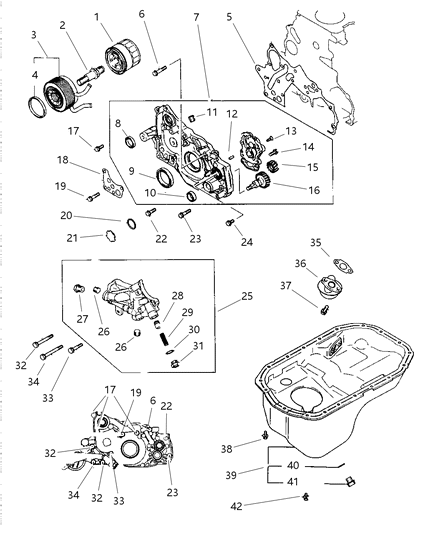 1998 Dodge Avenger Engine Oiling Diagram 1 - Thumbnail
