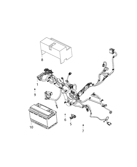 2019 Ram 1500 Wiring Battery, Alternator, And Starter Diagram for 68293804AE
