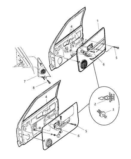 1999 Jeep Cherokee Interior Trim Parts Diagram 1 - Thumbnail
