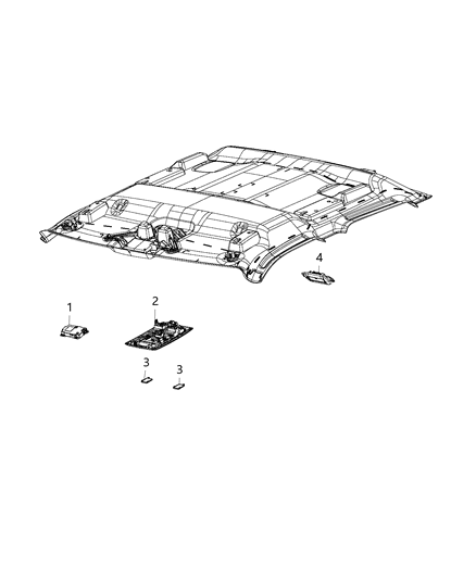 2020 Ram 1500 Classic Lamps, Interior Diagram 4 - Thumbnail