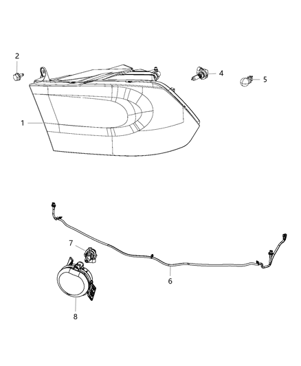 2018 Ram 3500 Cab Chassis Lamps, Front Diagram 1 - Thumbnail
