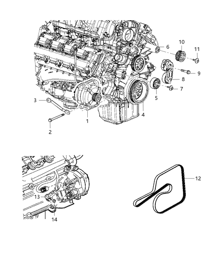 2012 Chrysler 300 Generator Engine Diagram for R4801833AB