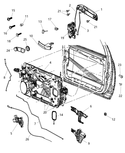 2020 Ram 2500 Handle, Inside, Black, Rear Inner Passenger Side Diagram for 68044818AB