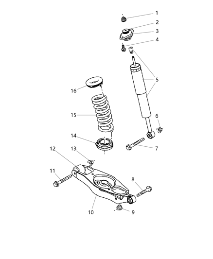 2010 Dodge Charger Coil Spring, Rear Diagram for 4895342AD