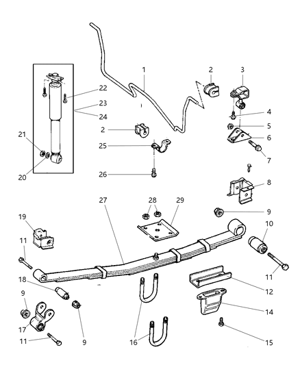1997 Jeep Cherokee Spring, Rear Diagram for 52002390AB