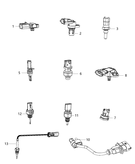 2020 Ram 1500 New Style Sensors, Engine Diagram 1 - Thumbnail