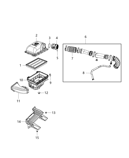 2014 Ram 1500 Duct Clean Air Diagram for 68164051AB