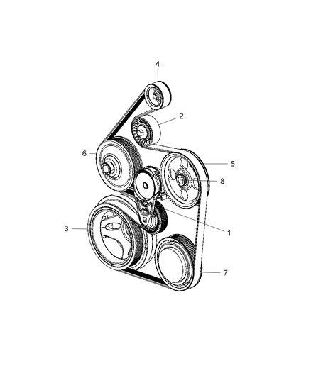 2009 Dodge Ram 1500 Pulley & Related Parts Diagram 2 - Thumbnail